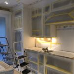 Spray Painted Kitchen Cabinets in Burlington